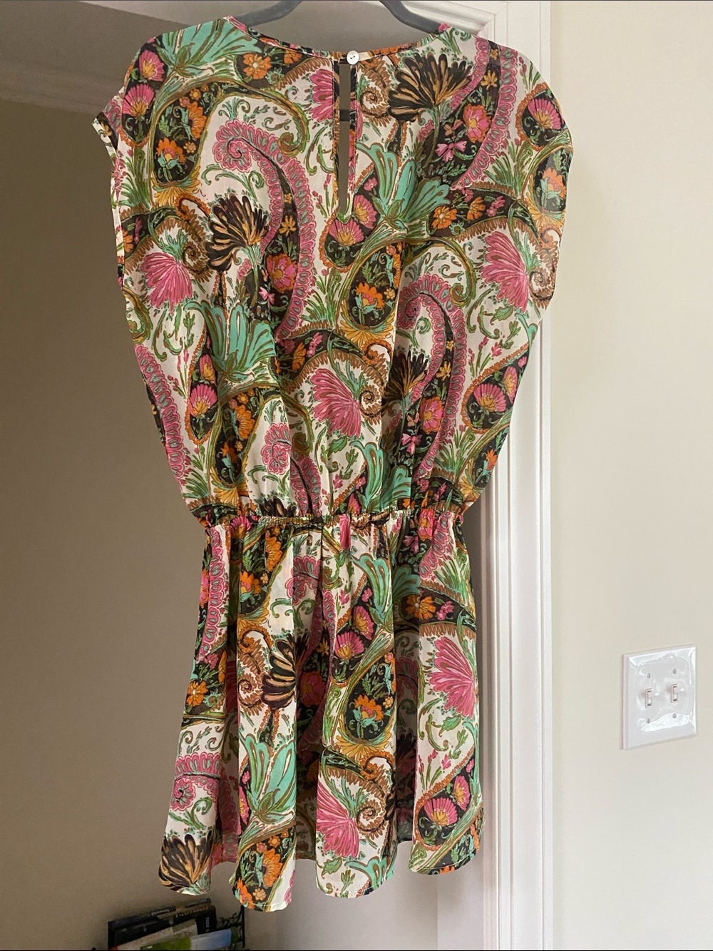 NWT Show Me Your MuMu Rowdy Ladies Green Pink Paisley Jumpsuit Romper Sz M - Picture 8 of 14